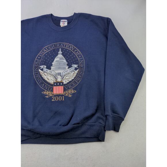 Vintage Jerzees 2001 Presidential Inauguration Pullover Sweatshirt Size L Blue - Picture 4 of 11